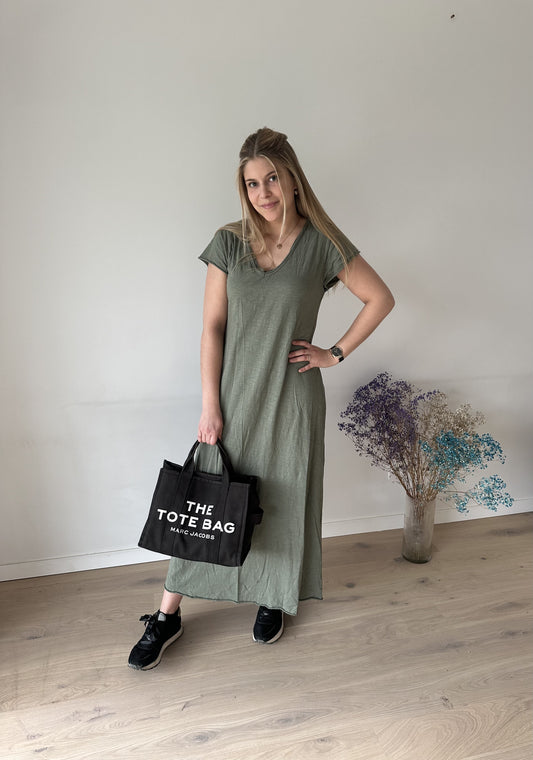 Kaki t-shirt dress