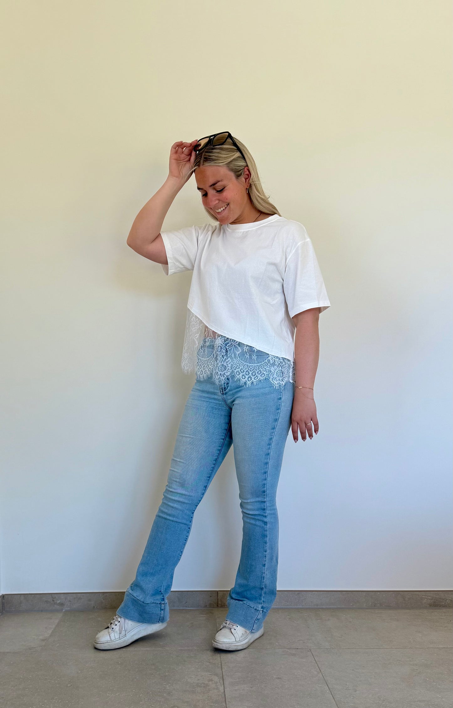 White lace shirt