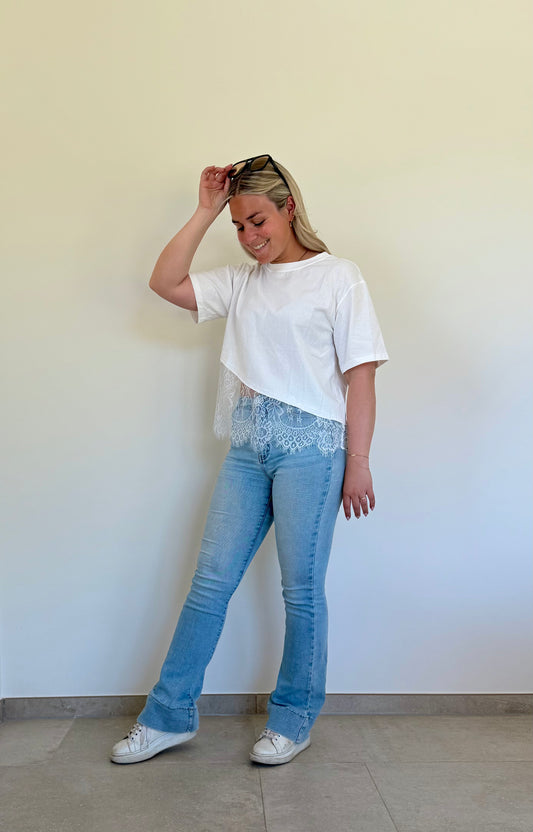 White lace shirt