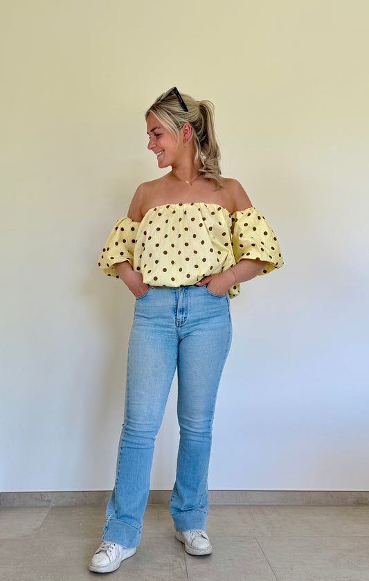 Polka dots blouse yellow