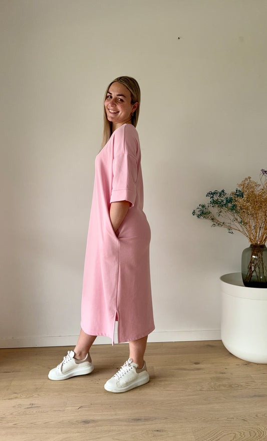 Pink comfy sweater dress