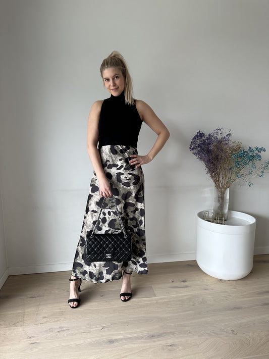 Satin safari skirt