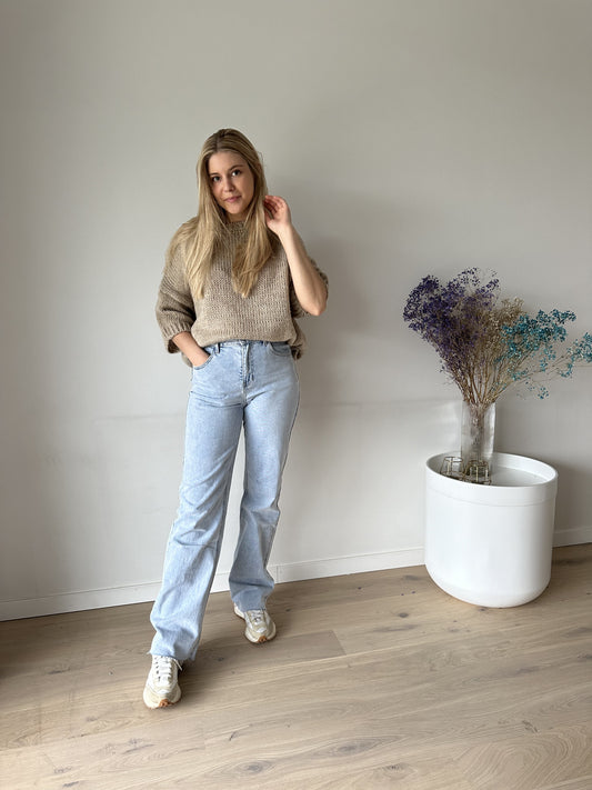 Beige knitted sweater