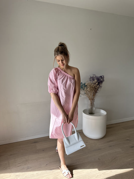 Pink off shoulder dress
