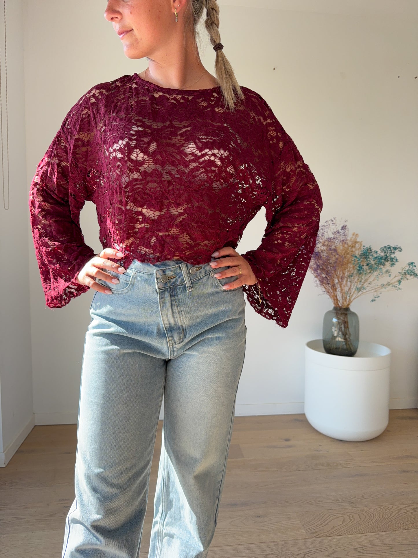 Lace long sleeve top