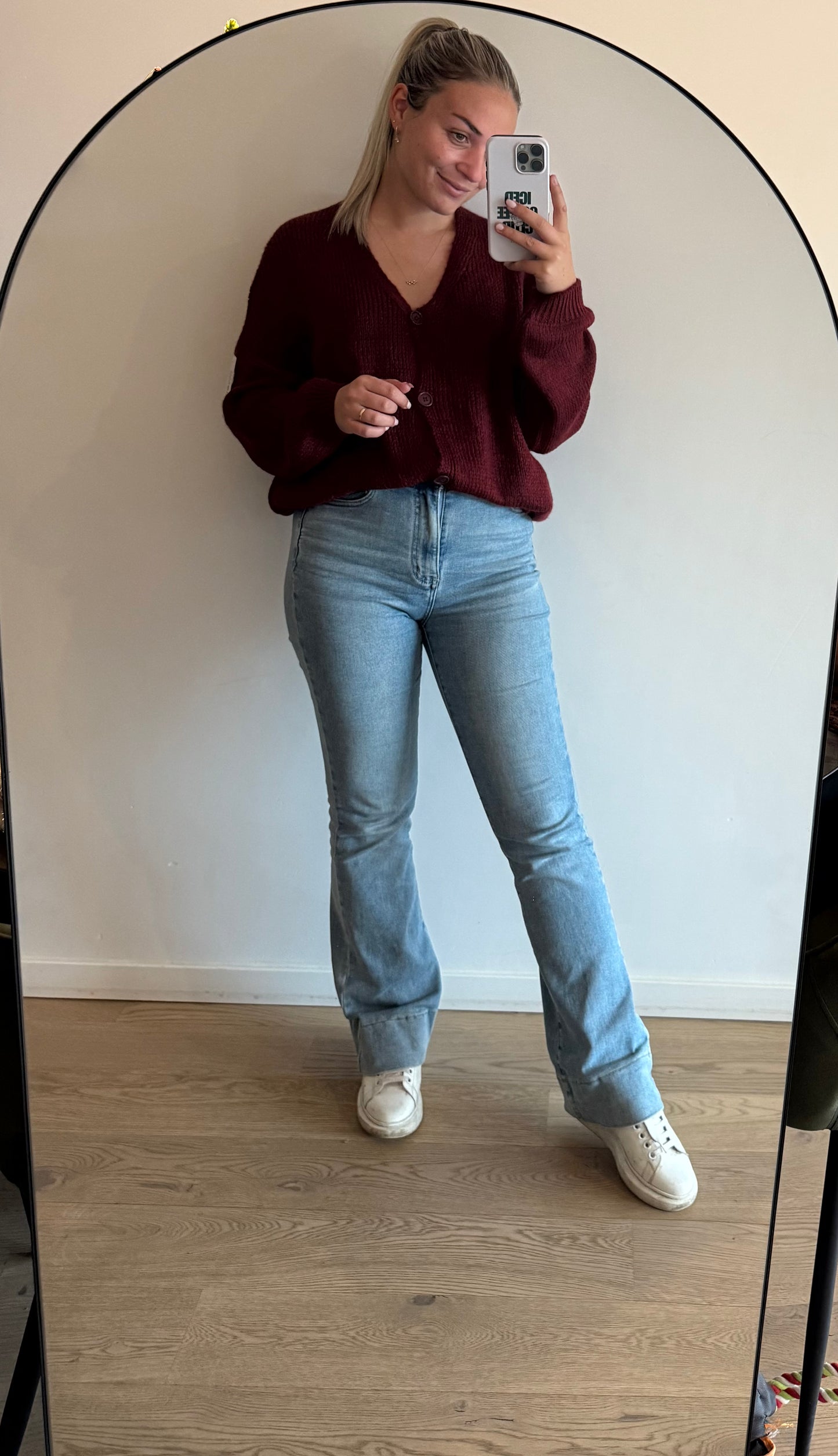 Red wine cardigan